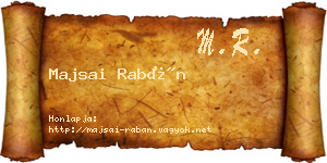Majsai Rabán névjegykártya